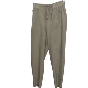 Lou & Grey Womens Beige Drawstring Pants XS Polyester/Spandex